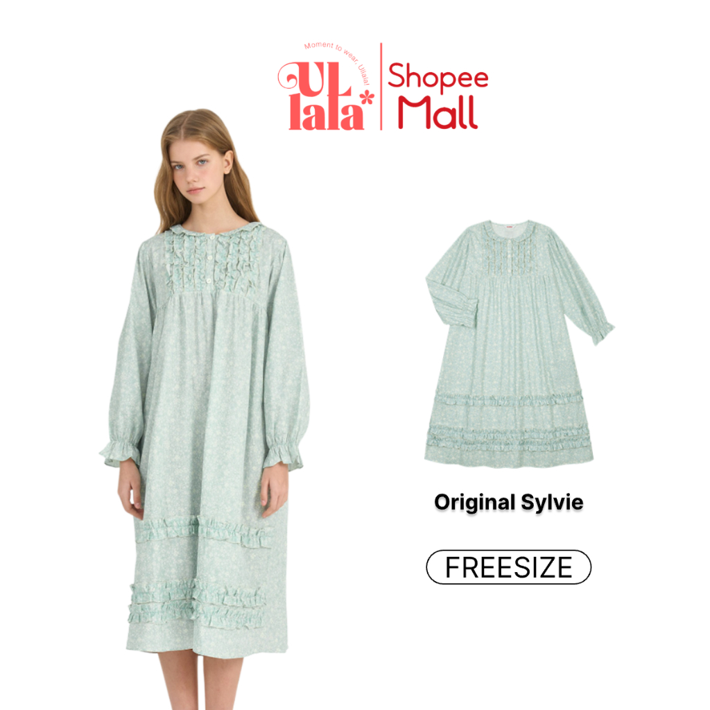 Ullala Pajamas Sylvie Váy ngủ mặc nhà nữ dài tay Freesize