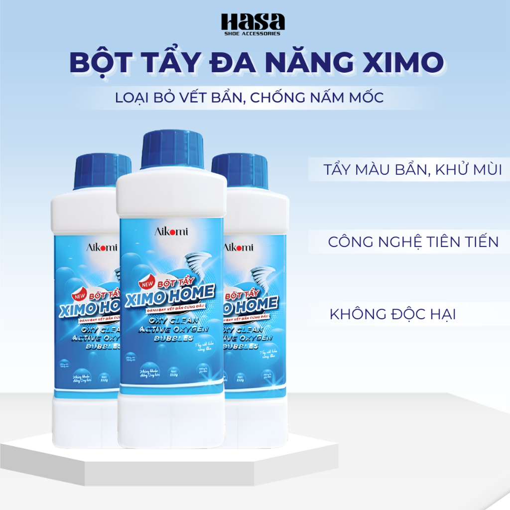 Bột tẩy vết bẩn đa năng Ximo giúp trắng quần áo, đồ gia dụng - sạch như mới 350g chính hãng