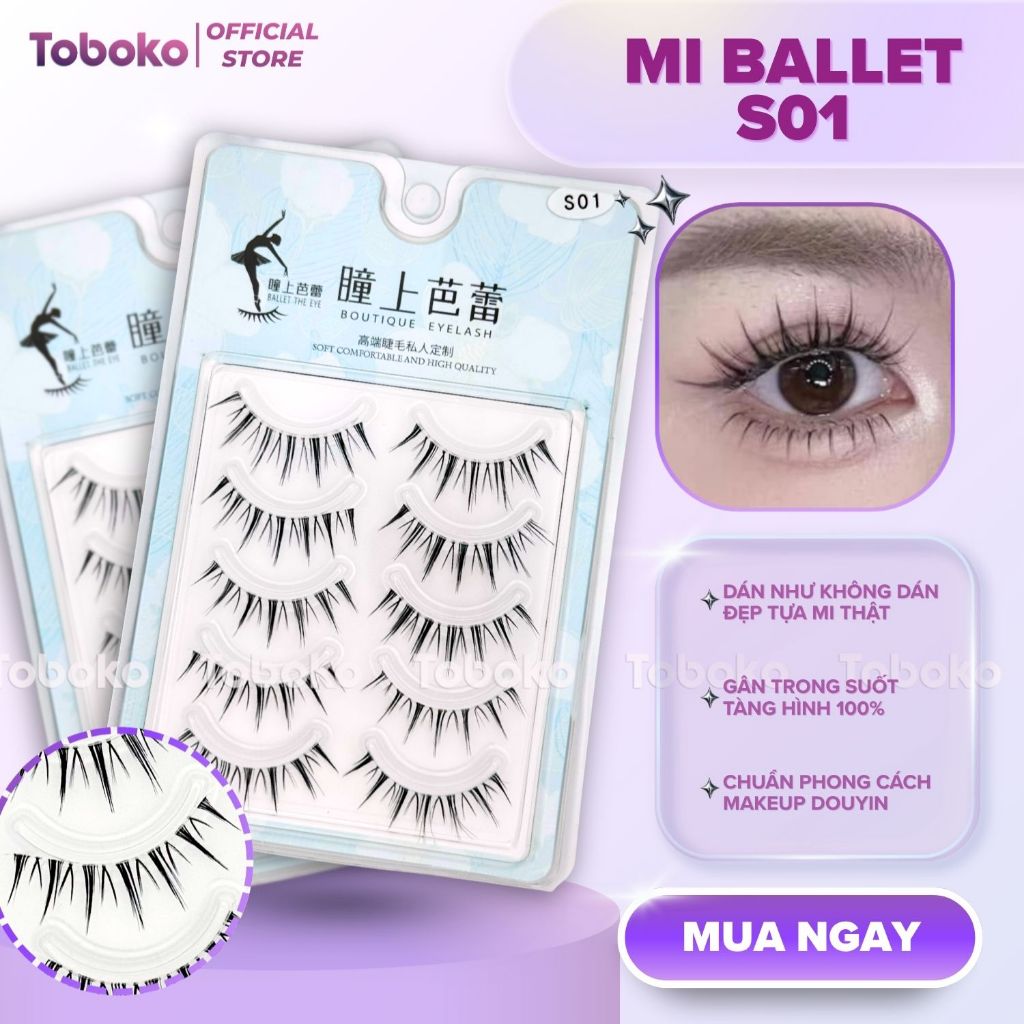 Lông mi giả gân trong S01, mi giả cao cấp nội địa Trung - Toboko Store