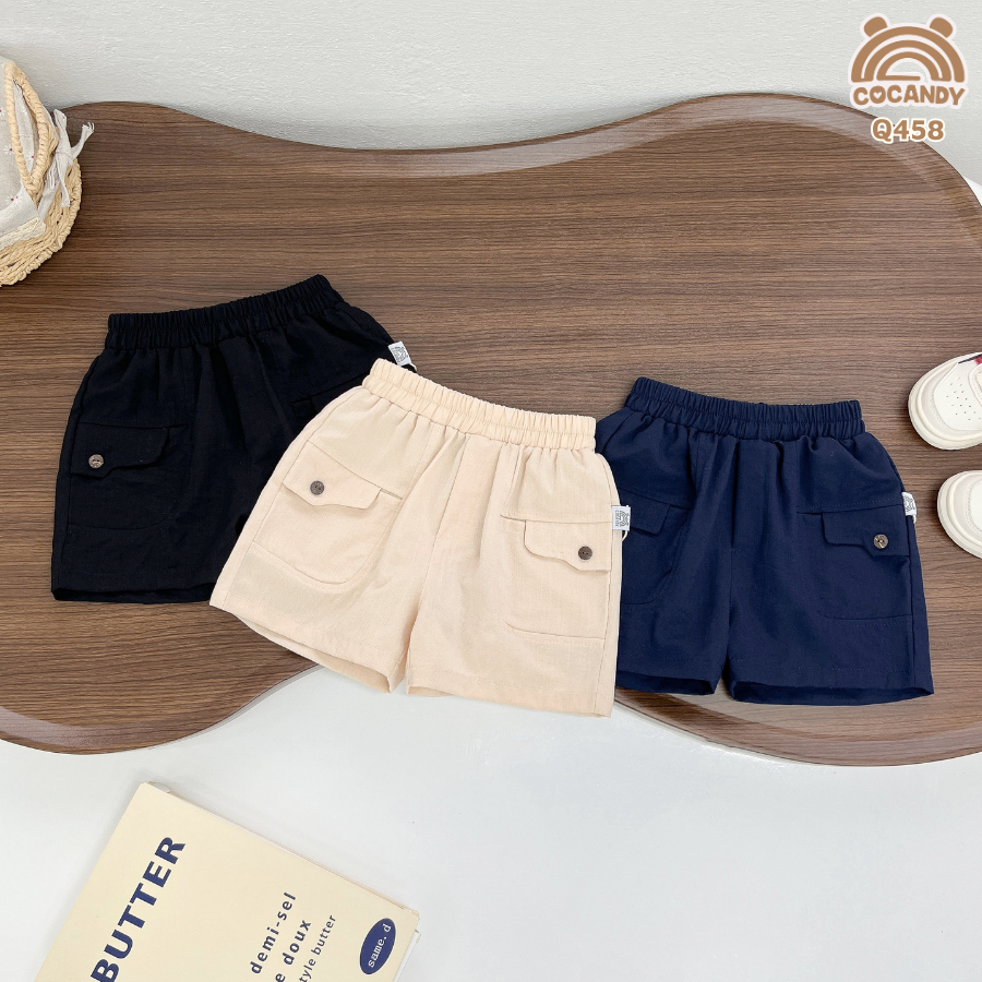 Quần cho bé -Quần cộc BE ĐẬM túi COCANDY và Quần cộc ĐEN túi COCANDY cho bé của COCANDY mã Q191,Q458