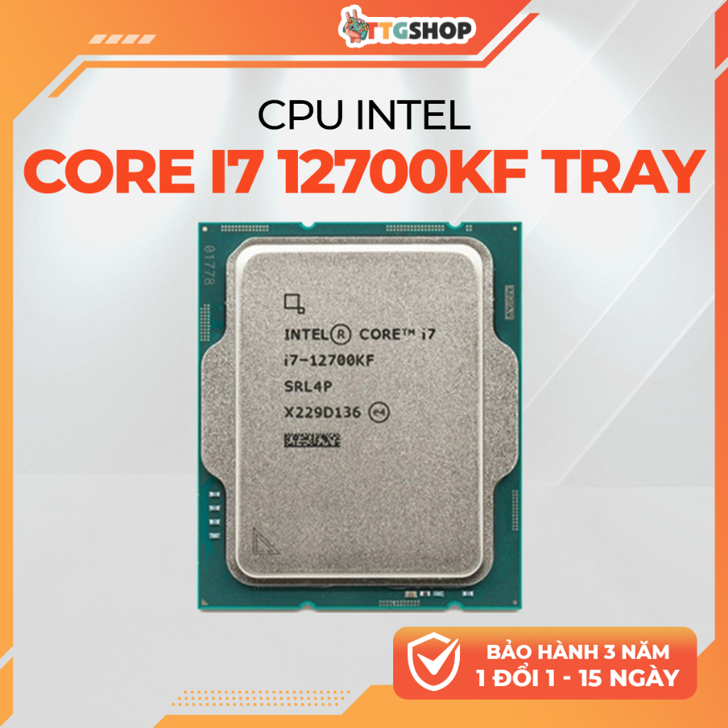 CPU Intel Core i7-12700KF TRAY | 12 Nhân 20 Luồng | Up to 5.0GHz | Socket LGA1700