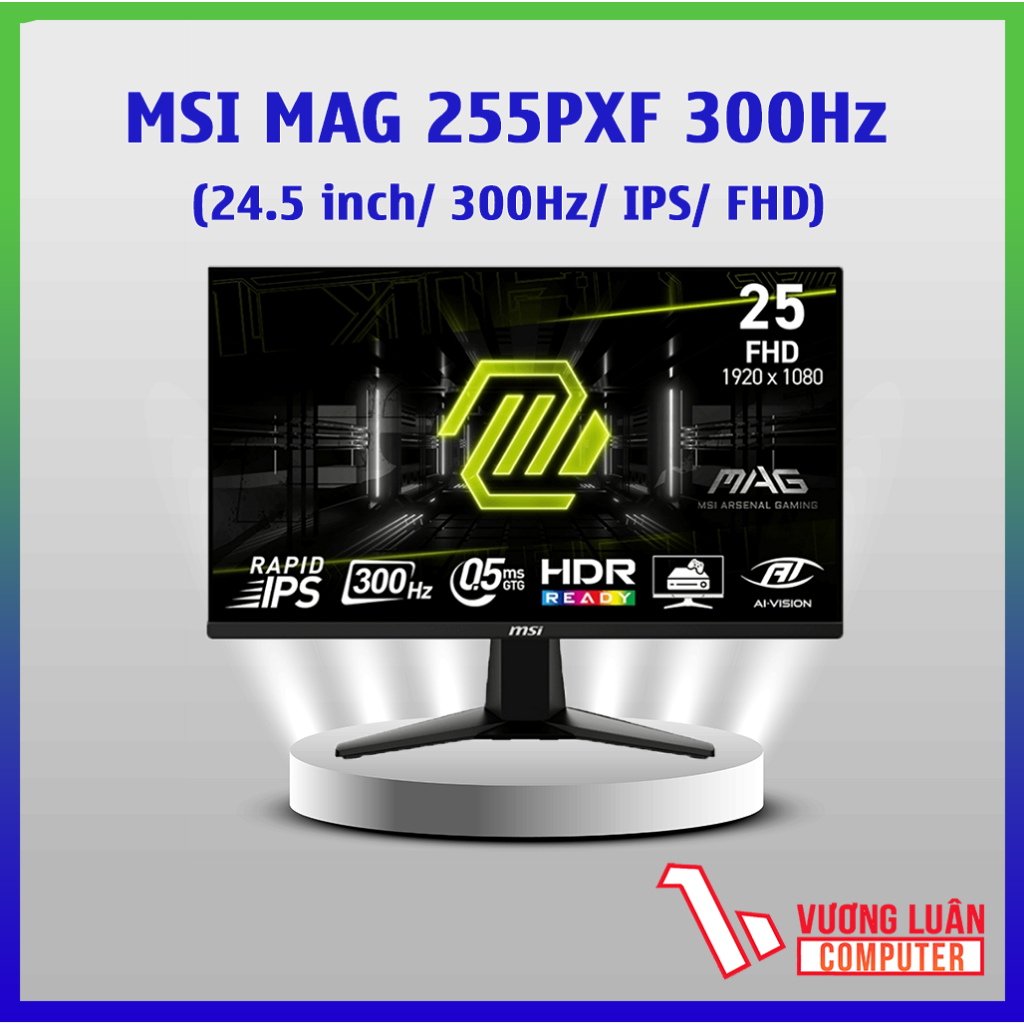 Màn Hình Gaming 300Hz MSI MAG 255PXF 24.5 inch Rapid IPS 0.5ms -Hàng Chính Hãng-Full VAT