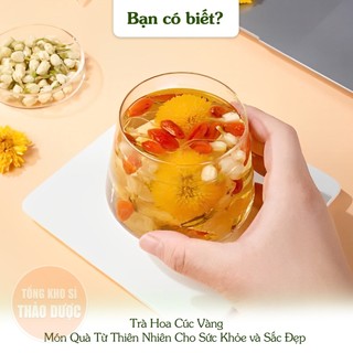 Hoa cúc vàng 100g, nguyên bông, thơm, đẹp, pha trà, nguyên liệu nấu trà sâm bông cúc