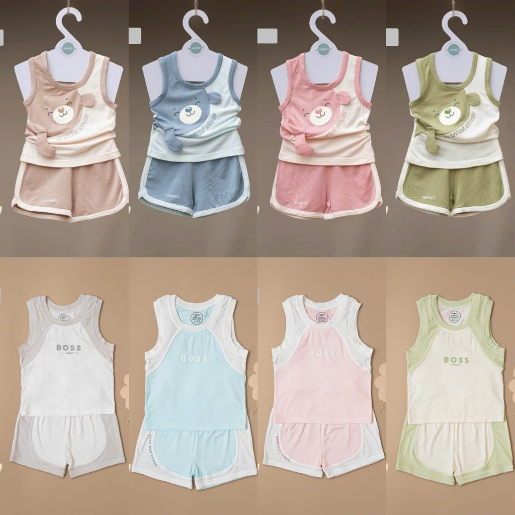 HONEE, HRNEE - Bộ ba lỗ cho bé từ 6 tháng đến 4 tuổi hãng Hrnee