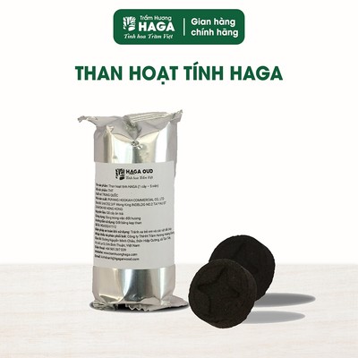 Than hoạt tính HAGA, dùng để xông đốt trầm hương, ít mùi, ít khói, mồi lửa nhanh, an toàn sức khỏe - 5 viên/gói