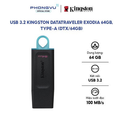 USB 3.2 Kingston 128GB 64GB 32 GB DataTraveler Exodia DTX - Bảo hành 60 tháng