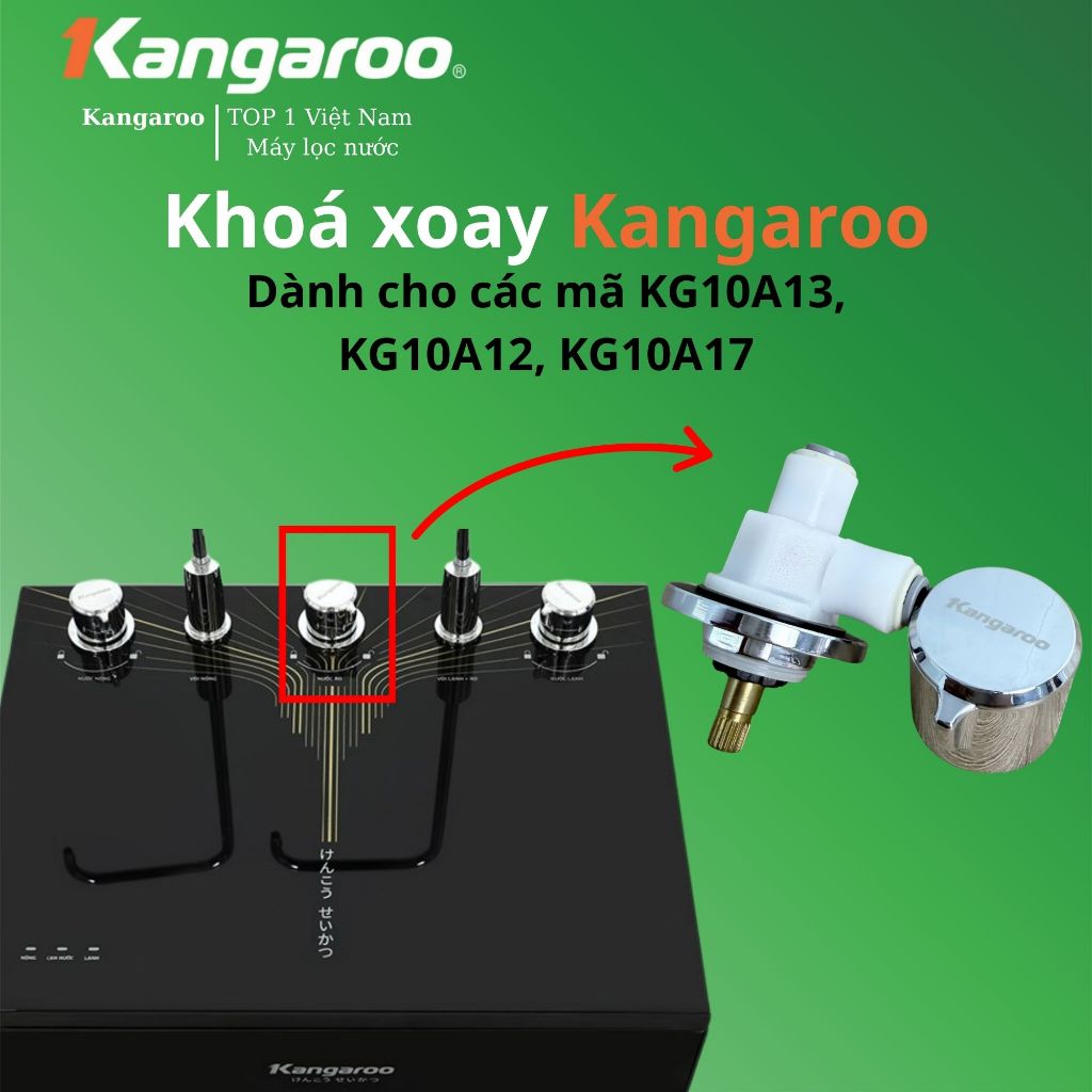 Khoá Xoay Nóng Lạnh Kangaroo Dập nổi chữ Dành cho Máy lọc nước Kangaroo KG10A13, KG10A12,...