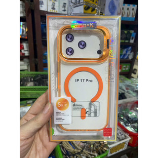 Ốp lưng Gen-K lưng trong vành cam mở kiêm giá đỡ Dành cho ip17 pro/ ip17 pro max