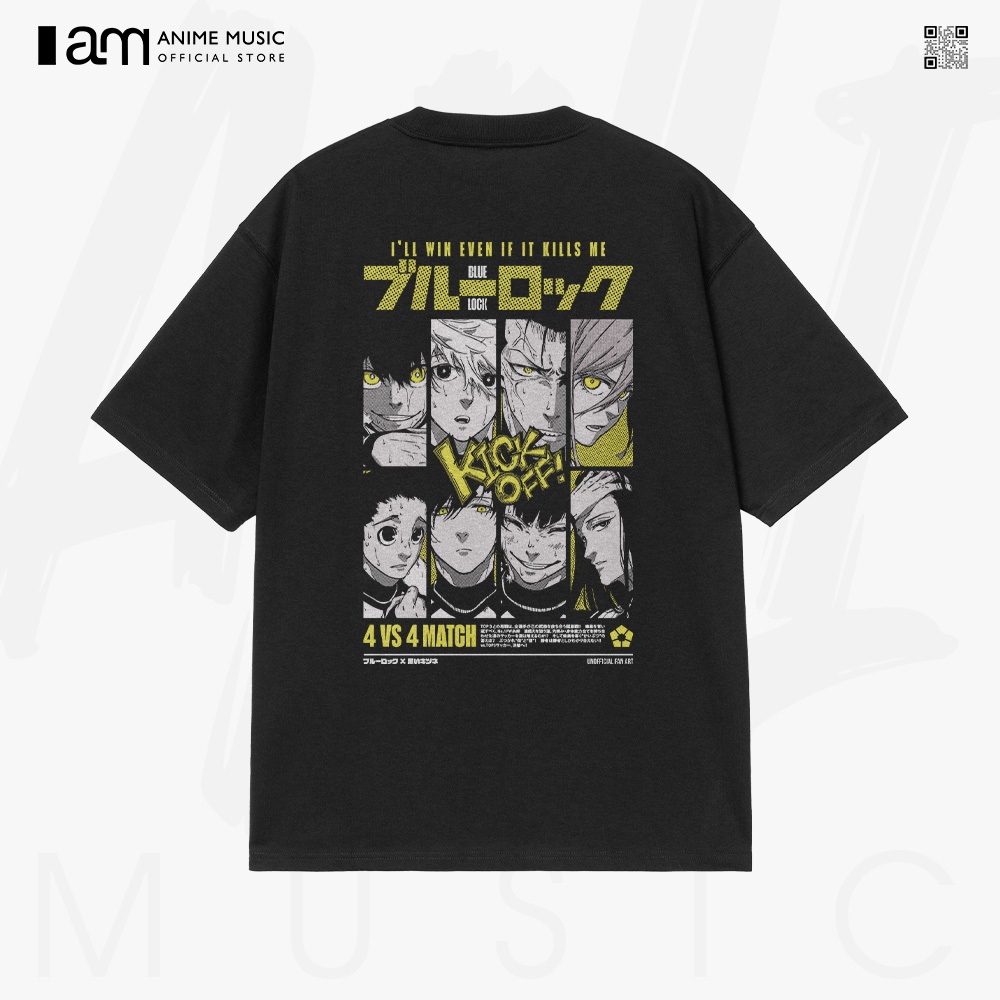 Áo thun Unisex BLUE LOCK Kick Off Art Oversized 100% Cotton ngắn tay