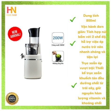EJJ421IVY- Máy ép chậm Lock_&_ lock Slow juicer 0.8L, 200W, 220-240V, 50Hz