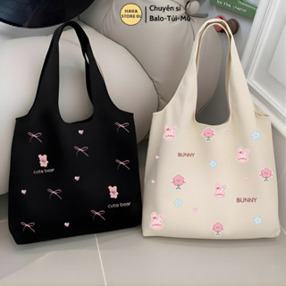 Túi Vải Đeo Vai Phong Cách Nhật Bản Cao Cấp Hakastore, Túi Tote Form Xinh Đựng Đồ Đi Học, Đi Làm, Đi Chơi, Túi Liền Thân