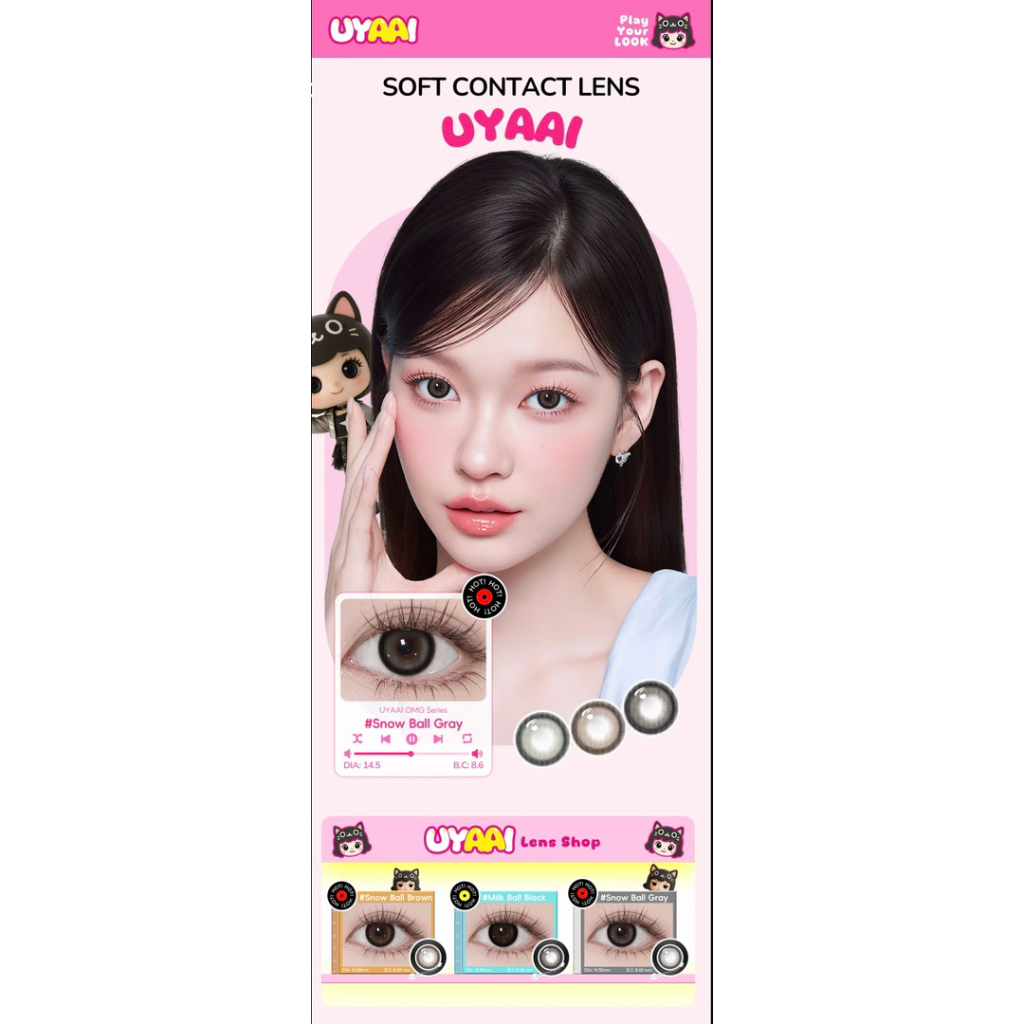 [HOẢ TỐC HCM](GIÁ 1 ĐÔI) LENS 6 THÁNG UYAAI – SNOWBALL / MILKBALL SERIES