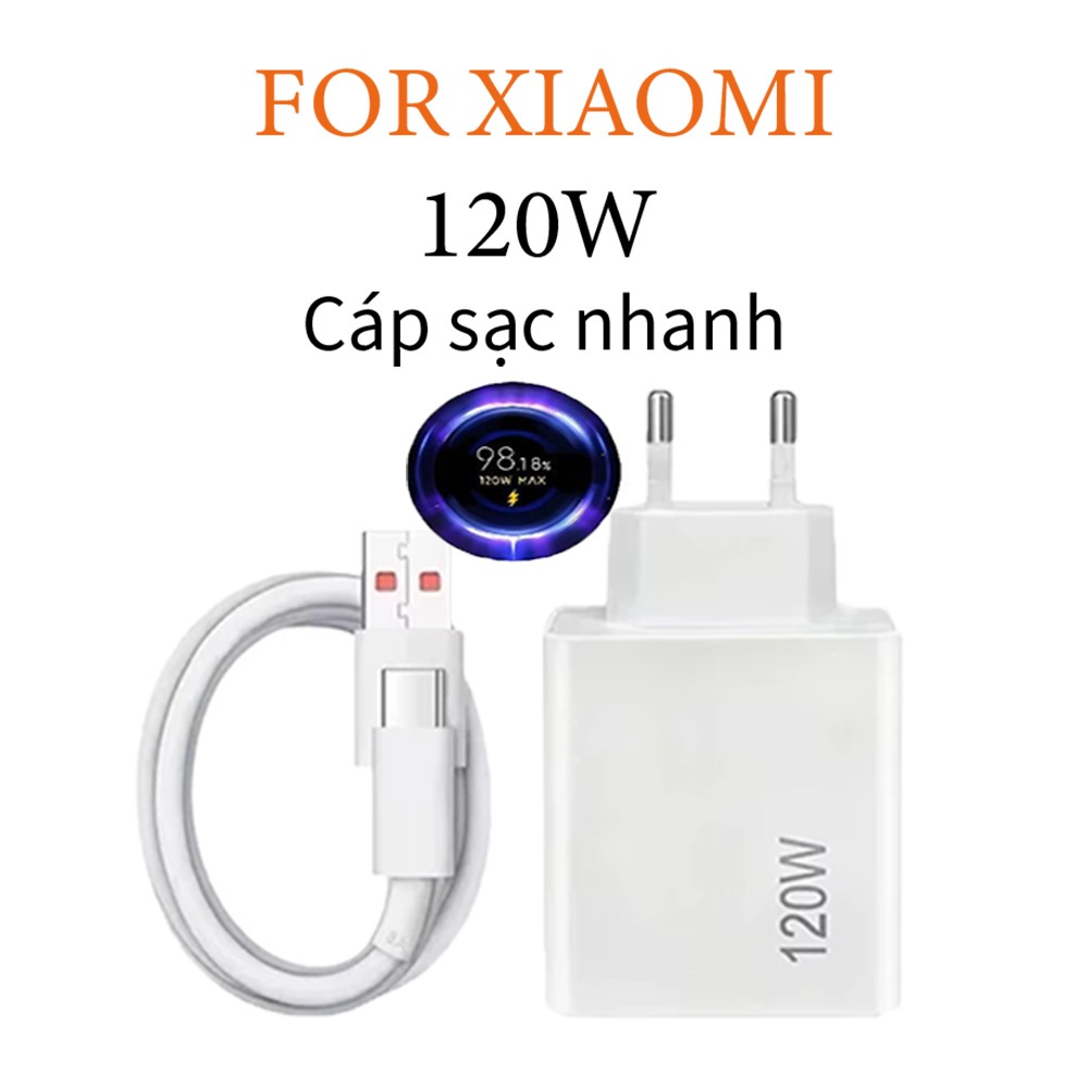 Bộ sạc nhanh Xiaomi 67W/120W kèm dây Type C - Thương hiệu CAREPHONES