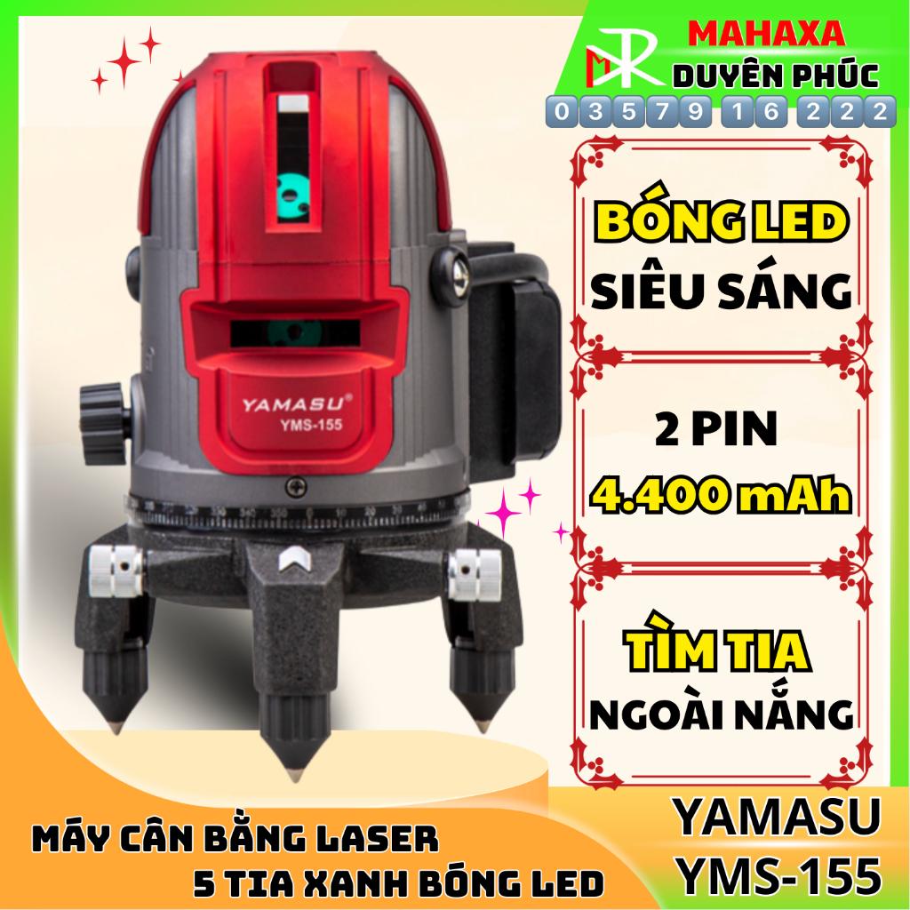 [YMS-155] MÁY CÂN BẰNG LASER 5 TIA XANH SIÊU SÁNG YAMASU  - MÁY BẮN CỐT, ĐÁNH THĂNG BẰNG LASER 5 TIA