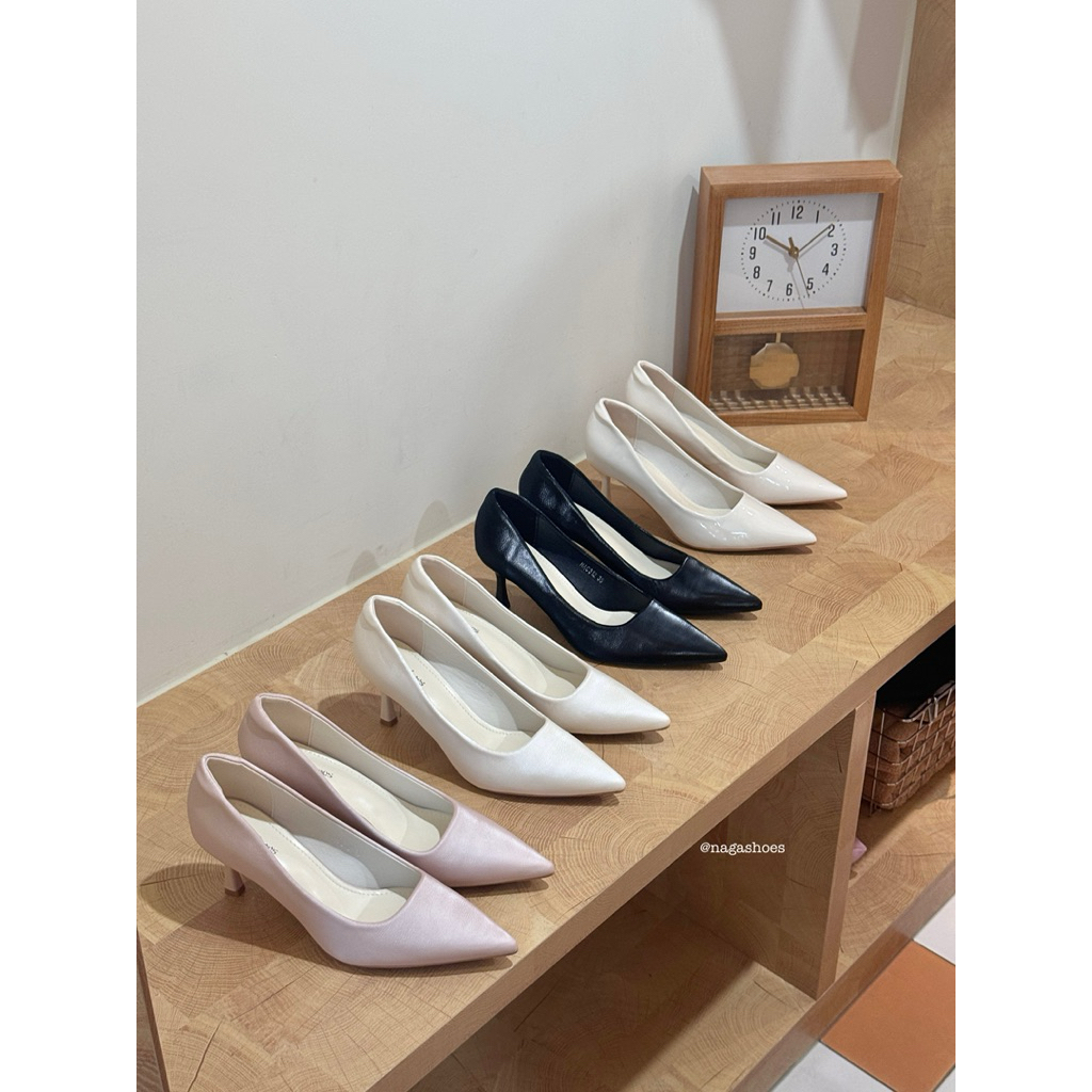 [Form giày 1.5  ] CAO GÓT NAGASHOES BASIC MŨI NHỌN 7P NAC312