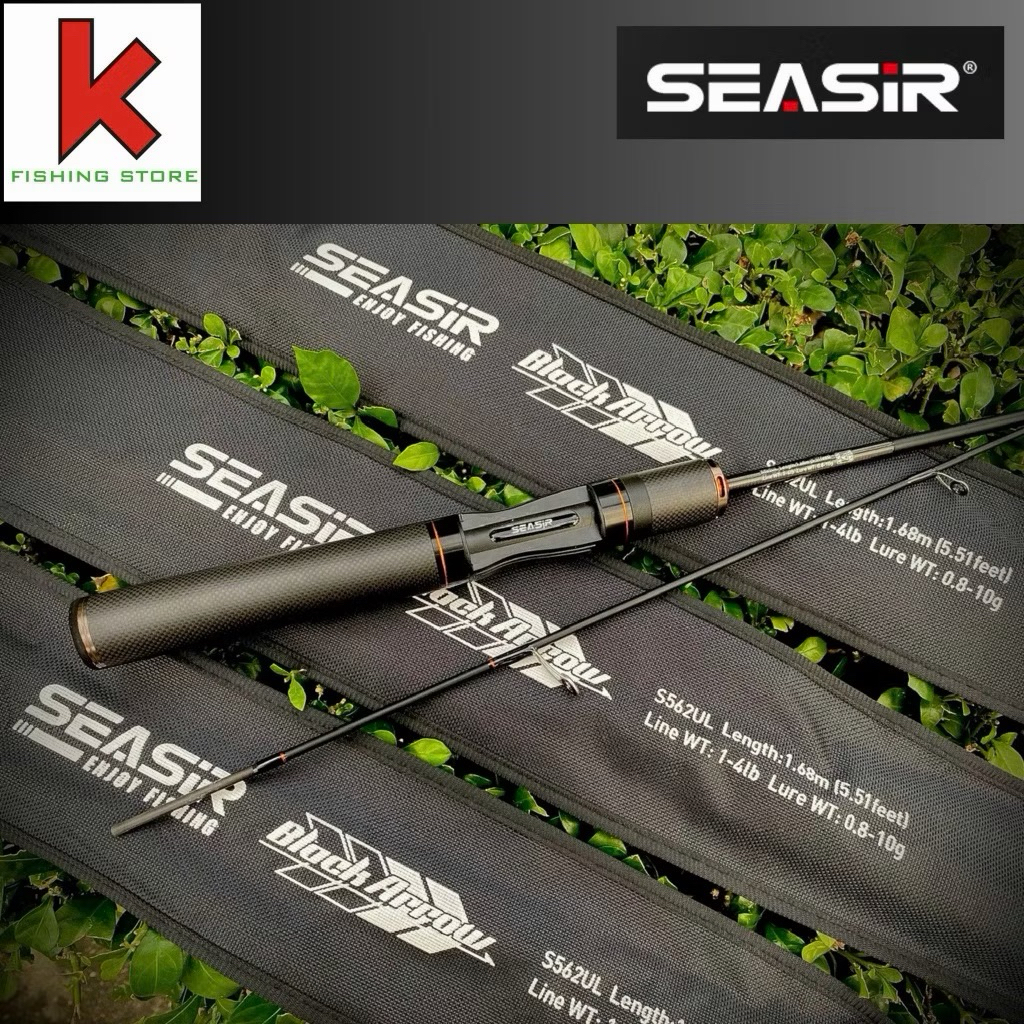 Cần Câu Lure UL Seasir Black Arrow 1m53 1m68 Carbon Fuji O | Cần Lure UL Siêu Nhẹ 76g Tải Mồi 0.8-10