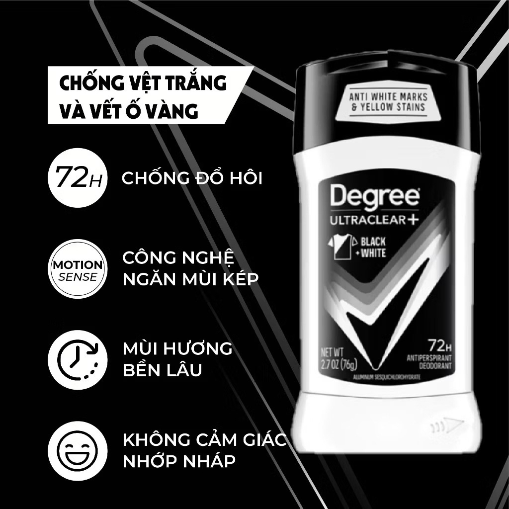 Sáp Khử Mùi Degree Ultraclear 72H-Nhập Chính Hãng Mỹ