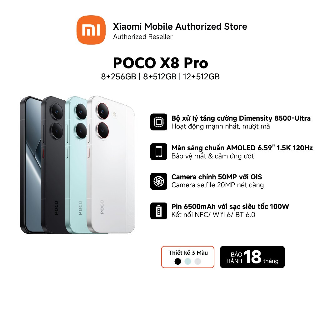 [Livestream] (Pre-Order) Điện thoại POCO X8 Pro 5G (8+256GB| 8+512GB| 12+512GB) | Màn 6.59" 1,5K | D8500U | BigBuy360 - bigbuy360.vn