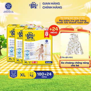 Combo 3 Tã quần UniDry Siêu khô thoáng gói Super Jumbo mới size M76/L68/XL60/XXL54 + 8 miếng