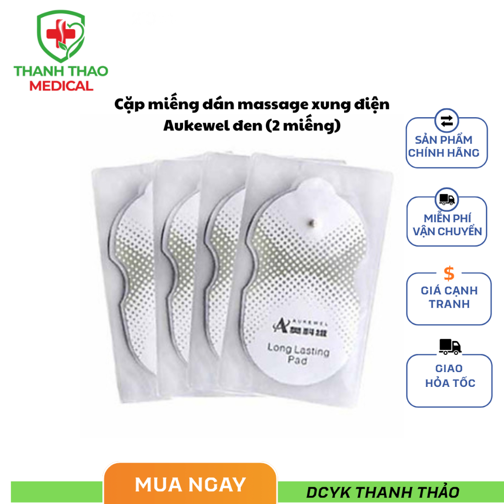Cặp miếng dán massage xung điện Aukewel đen (2 miếng)