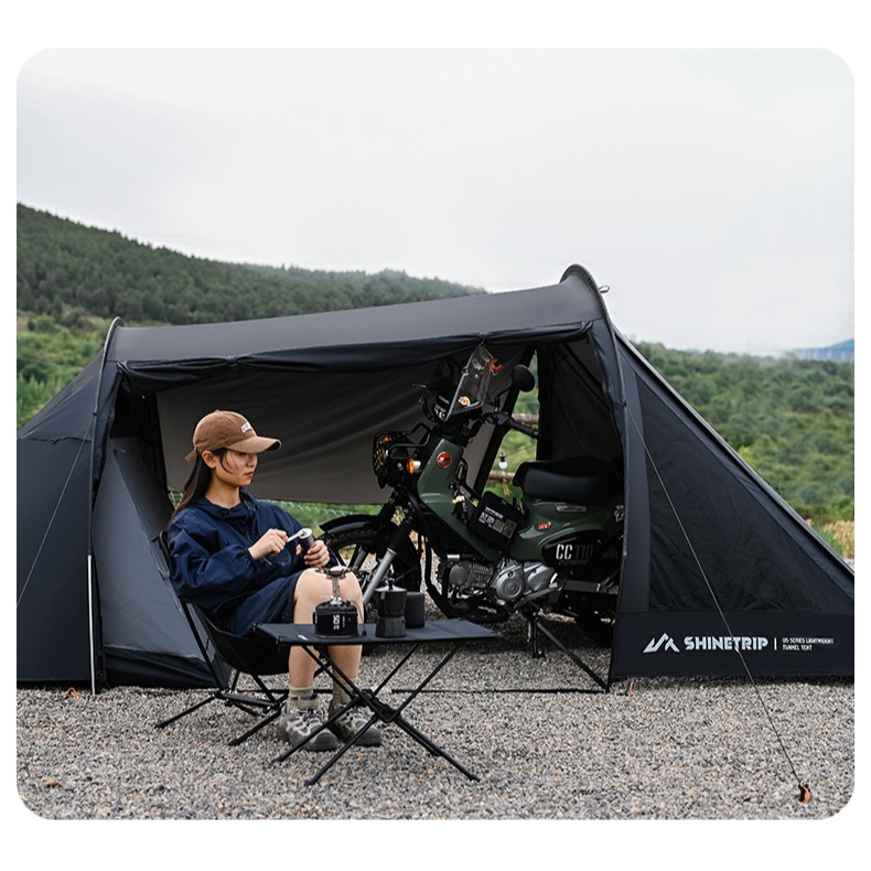 Lều Camping ShineTrip 05 Tunnel Tent , Lều 3 Cửa Rộng Có Phòng Ngủ Riêng