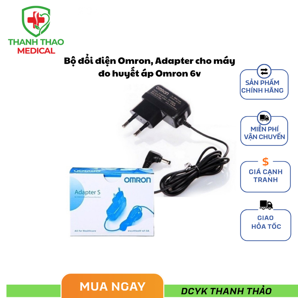 Bộ đổi điện Omron, Adapter cho máy đo huyết áp Omron 6v