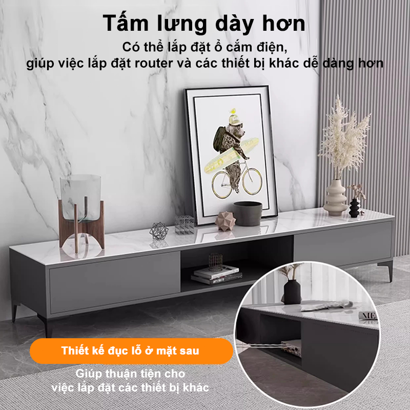 Kệ tivi kiểu Bắc Âu này có các ngăn kéo lớn để lưu trữ đồ đạc và khả năng chịu tải lên đến 200kg | BigBuy360 - bigbuy360.vn