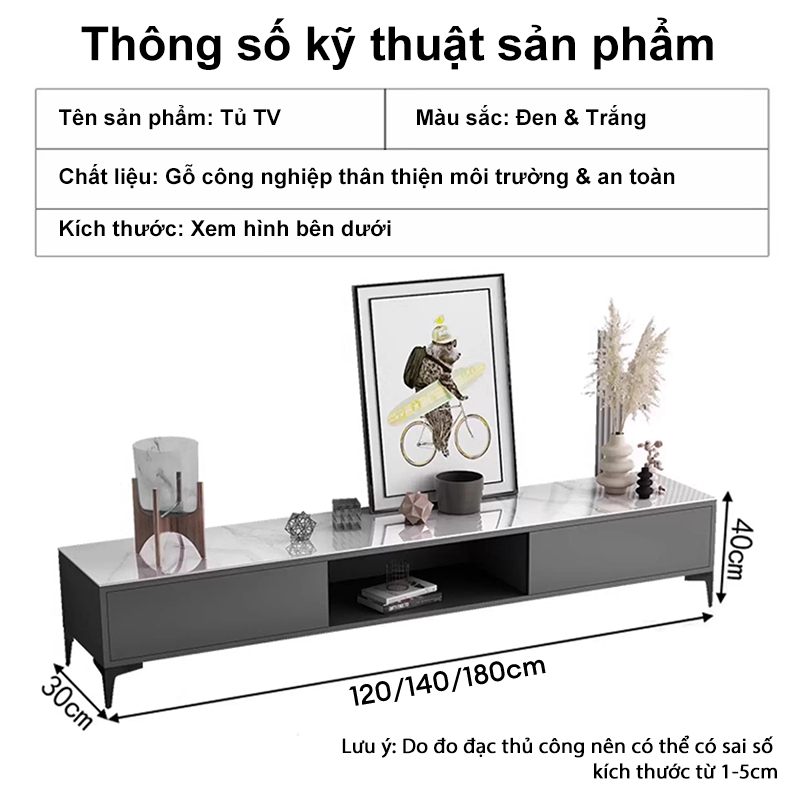Kệ tivi kiểu Bắc Âu này có các ngăn kéo lớn để lưu trữ đồ đạc và khả năng chịu tải lên đến 200kg | BigBuy360 - bigbuy360.vn
