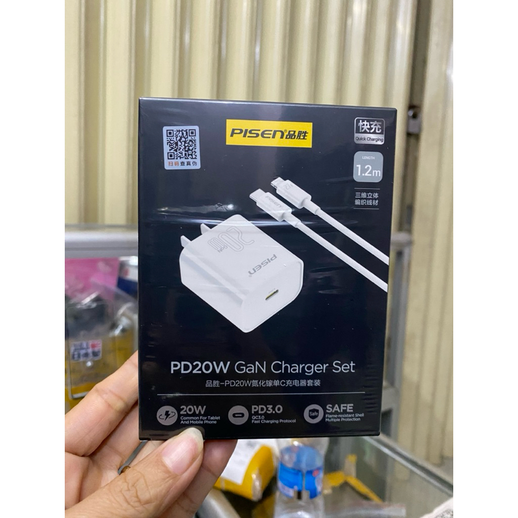 Bộ Sạc nhanh Pisen PD20W hàng chính hãng dành cho iphone