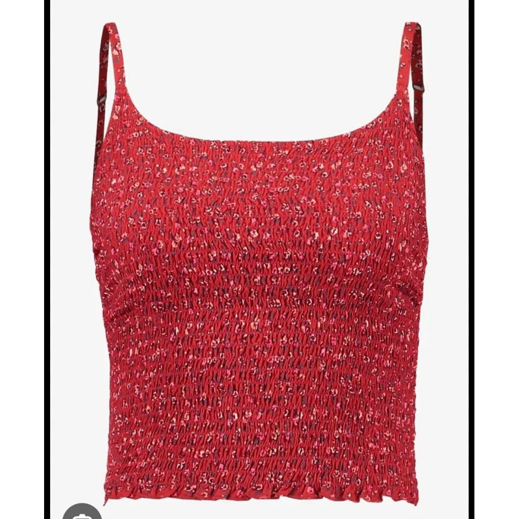 (2hand) áo hai dây hoa nhí đỏ Hollister