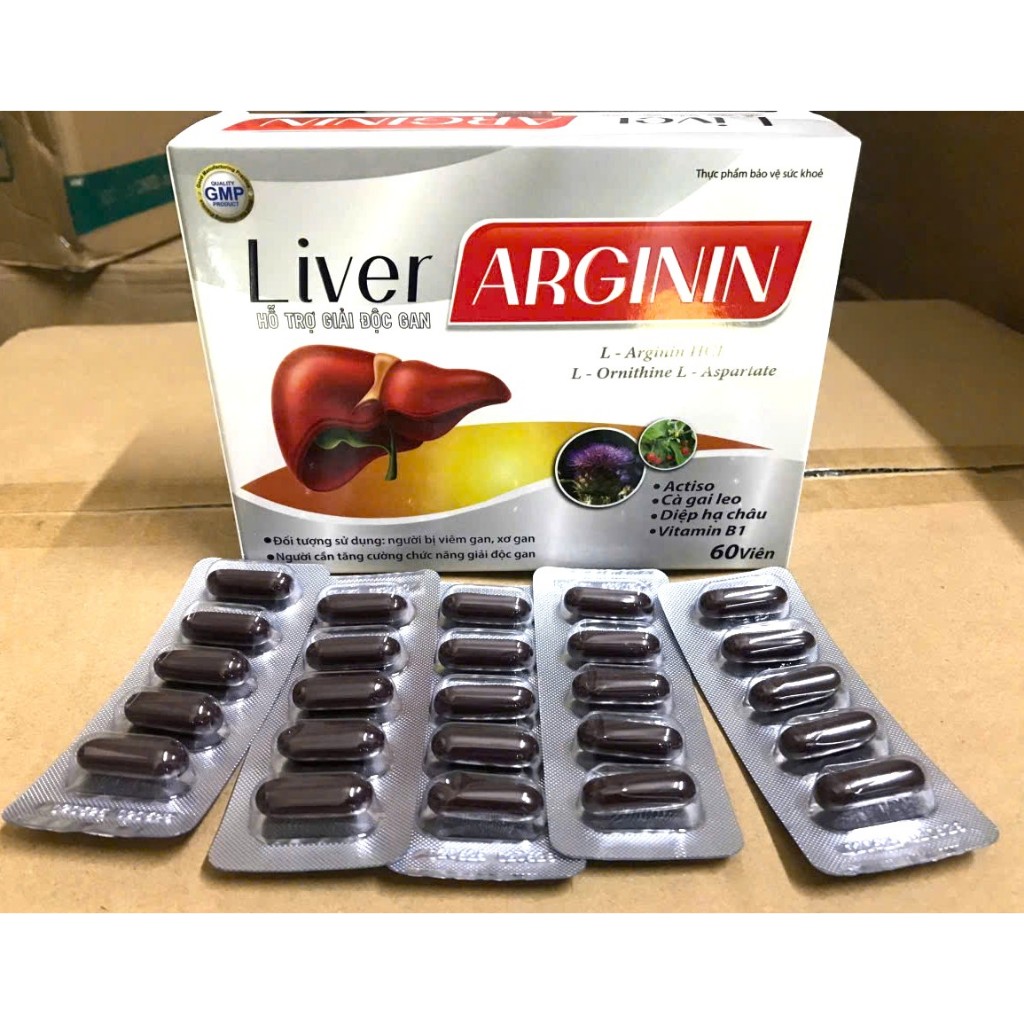 Liver Arginin mát gan, lợi mật, giải độc gan, tăng cường chức năng gan, viêm gan, xơ gan viên  uống