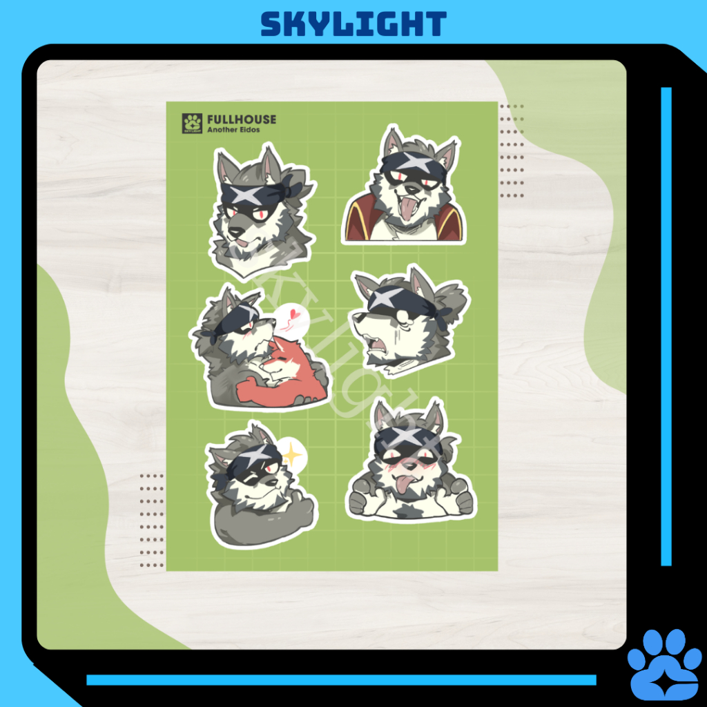 NO.23 FULL HOUSE - Another Eidos - Sticker Furry Sheet A6 Decal chống nước