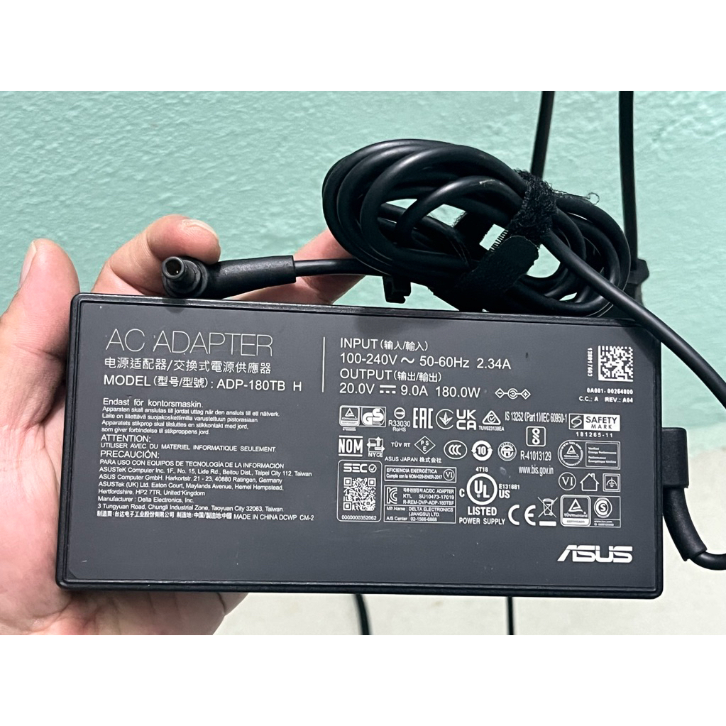 Bán sạc Laptop Asus Gaming Chân Kim , 180W ( 20V - 9A )  Hàng Cũ Zin Theo Máy , Chính Hãng