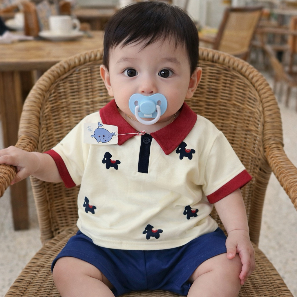[FREESHIP- RẺ NHẤT SHOPEE] Bộ polo ngựa thun cho bé trai bé gái 0-3 tuổi