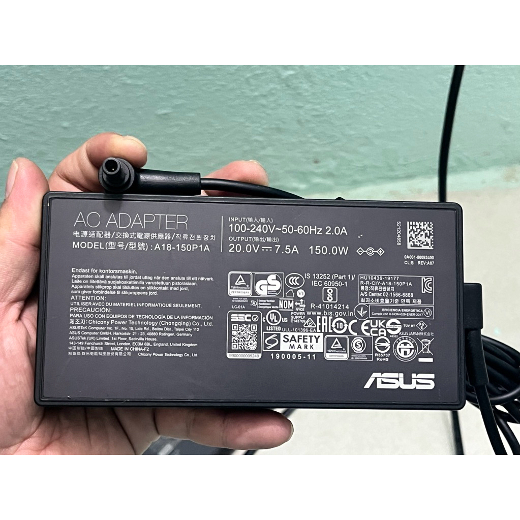 Bán sạc Laptop Asus Gaming Chân Kim , 150W ( 20V - 7.5A )  Hàng Cũ Zin Theo Máy , Chính Hãng