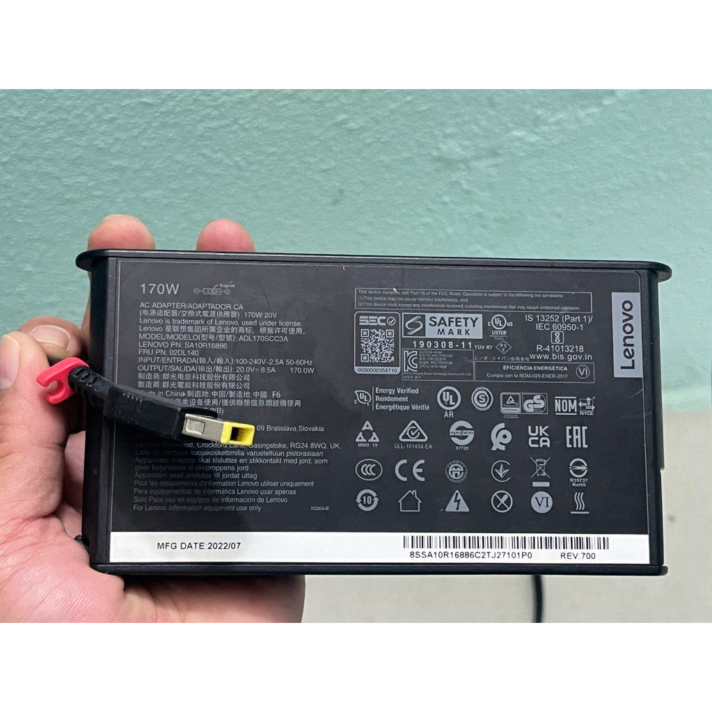 Bán sạc Laptop Lenovo gaming 170W ( 20V 8.5A ) Ovan   Hàng cũ , zin Theo máy , chính Hãng