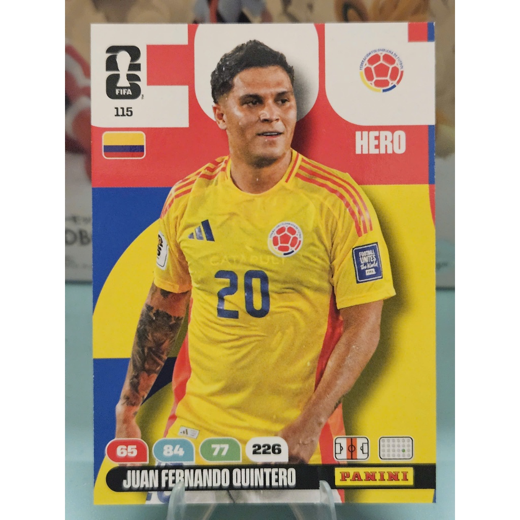 Thẻ Juan Fernando Quintero Panini World Cup 2026 (Colombia)