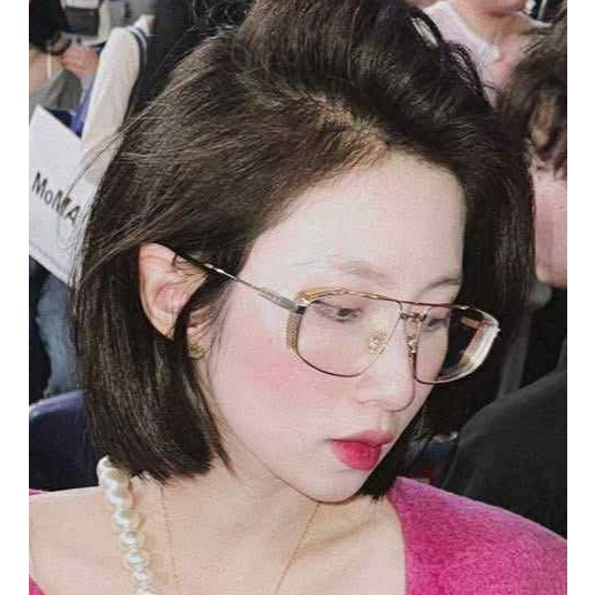 [ EYES by BOHEE ] - Kính mắt thời trang dáng chữ nhật gọng kim loại vàng hồng " The Senlight 7 " - K