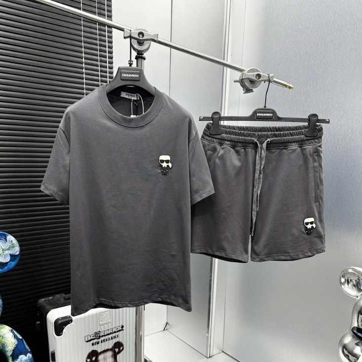 Bộ cộc tay thể thao nam Nữ Fen_Đỳ cổ tròn thêu ngực+lung siêu đẹp mẫu m ới 2026 cho mùa hè