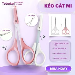 Kéo Tỉa Mi Giả, Tỉa Lông Mày Đa Năng,Thép Không Gỉ Có Nắp An Toàn - Toboko Store