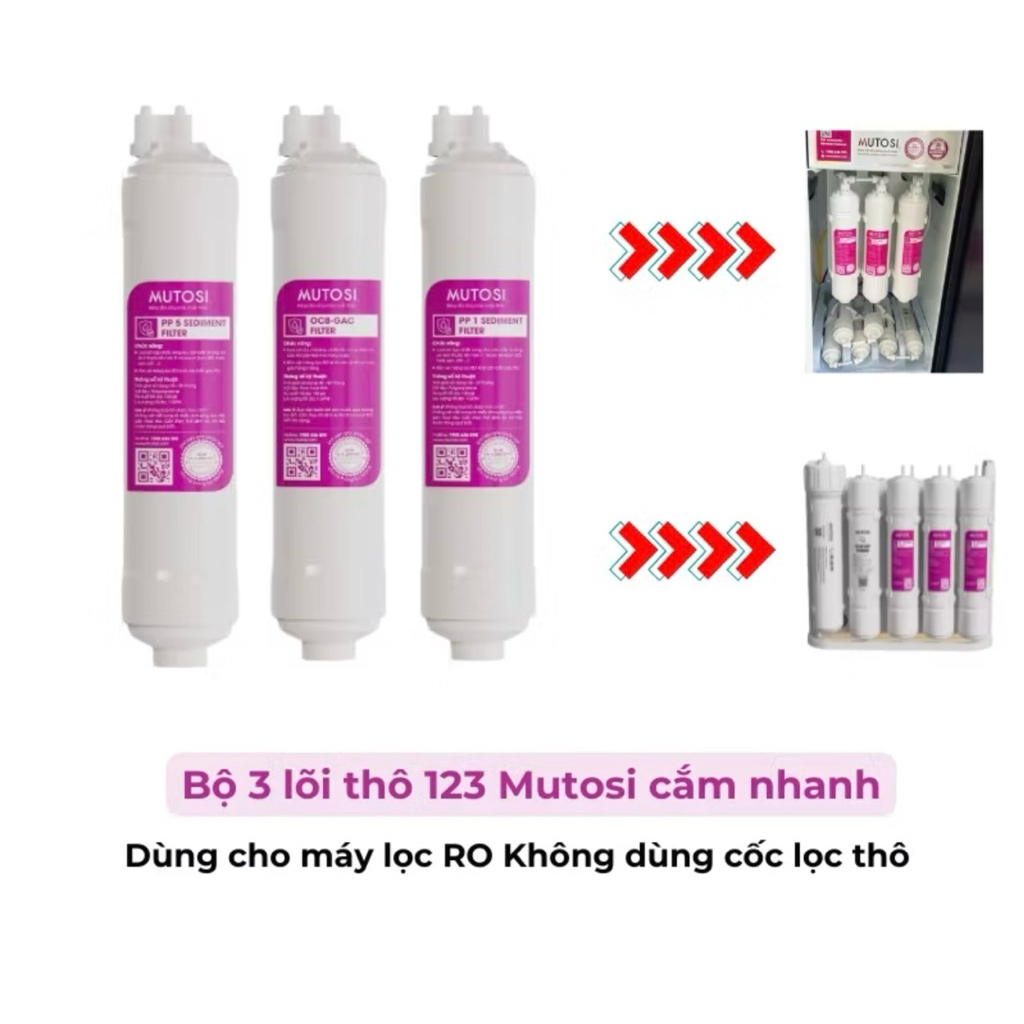 Bộ lõi 123 đúc mutosi máy lọc nước