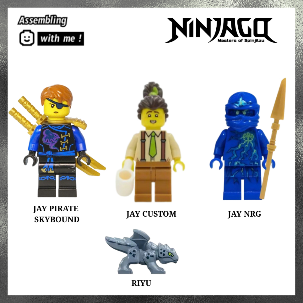 Đồ chơi lắp ráp Minifigure Ninjago nhân vật Jay Custom - Jay Skybound - Jay NRG - Riyu