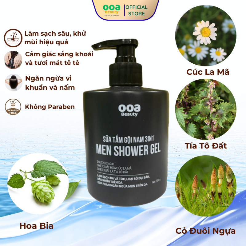 V Sữa Tắm Nam - Dầu Gội Nam - Sữa Tắm Nước Hoa Cho Nam - Dầu Gội Đầu Nam - Sữa Tắm Gội Nam 3in1