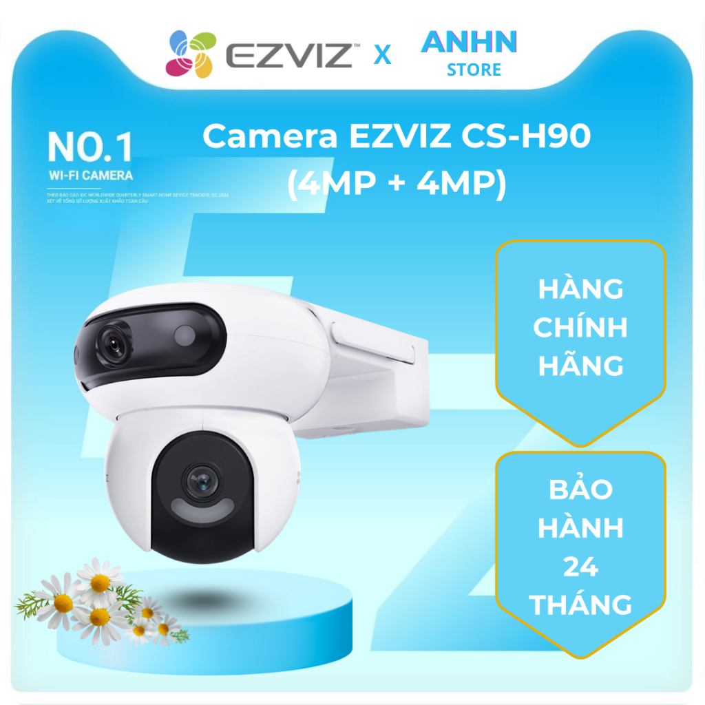 Camera quan sát EZVIZ CS-H90 Dual 2K+ Ống kính kép (4MP+4MP) - Bảo hành chính hãng 24 tháng