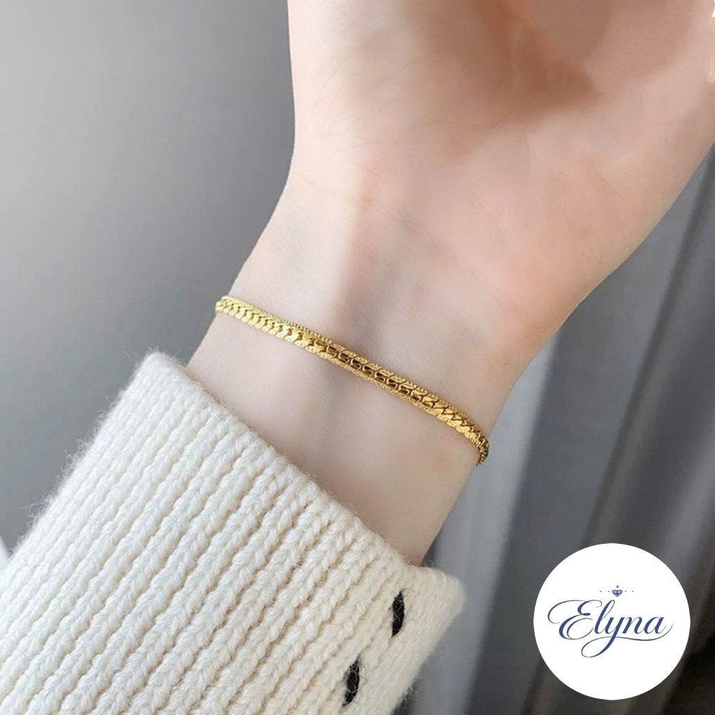 Lắc Tay Titan Không Gỉ Mảnh Basic Thời Trang |Elyna Jewelry