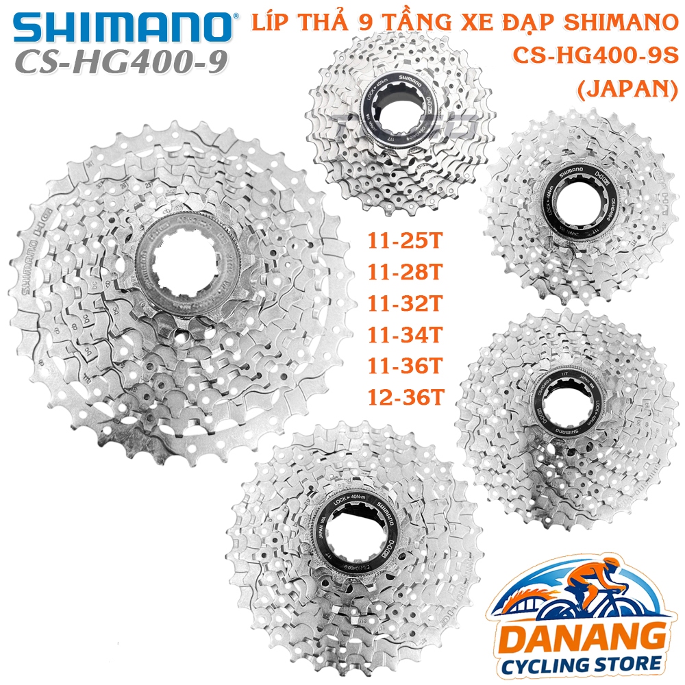 Líp Thả 9 Tầng (Cassette) Xe Đạp SHIMANO CS HG400 – Chính Hãng, Không Hộp
