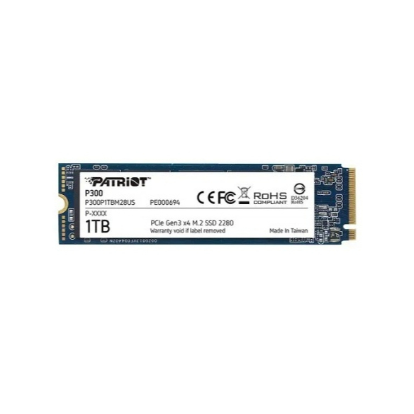 Ổ Cứng Máy Tính SSD Patriot P300 1TB PCIe Gen3 x 4 NVMe M.2 2280 BẢO HÀNH CHÍNH HÃNG 07/2028