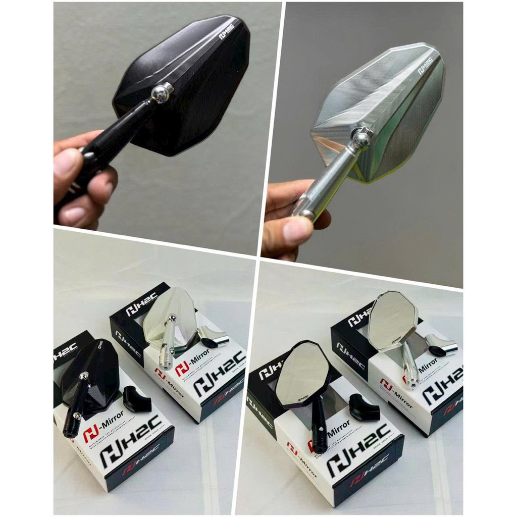 Kính Gương chiếu hậu H2C-View V2 chính hãng nhôm CNC ( mặt kính đủ tiêu chuẩn ) giá 1 cái