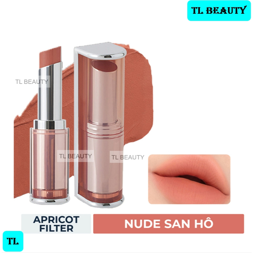 [THANH LÝ-DATE 13/9/26] Son thỏi 3CE Hàn Quốc Nude San Hô - 3CE Blur Matte Lipstick #Apricot Filter