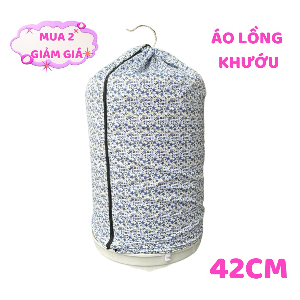 Áo lồng chim khướu,Áo lồng khướu inox đường kính 42cm,cao 65cm,Hoa văn Xanh